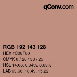 Code couleur: RGB 192 143 128 | qconv.com
