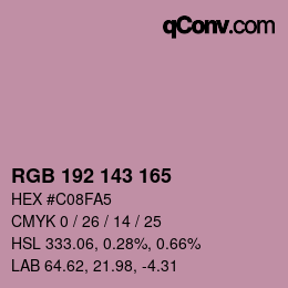 Color code: RGB 192 143 165 | qconv.com