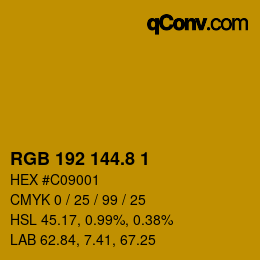 Color code: RGB 192 144.8 1 | qconv.com