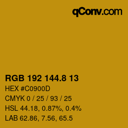 カラーコード: RGB 192 144.8 13 | qconv.com