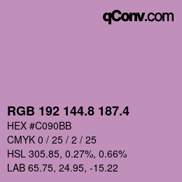 カラーコード: RGB 192 144.8 187.4 | qconv.com