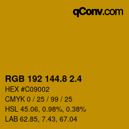 カラーコード: RGB 192 144.8 2.4 | qconv.com