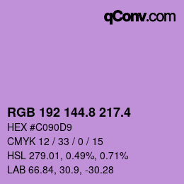 カラーコード: RGB 192 144.8 217.4 | qconv.com
