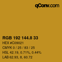 Color code: RGB 192 144.8 33 | qconv.com