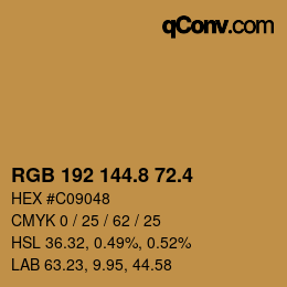 カラーコード: RGB 192 144.8 72.4 | qconv.com