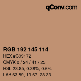 Farbcode: RGB 192 145 114 | qconv.com