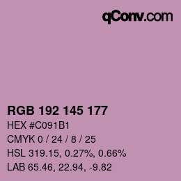 Farbcode: RGB 192 145 177 | qconv.com