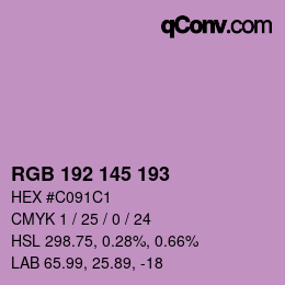 Color code: RGB 192 145 193 | qconv.com