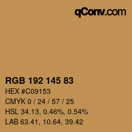 カラーコード: RGB 192 145 83 | qconv.com
