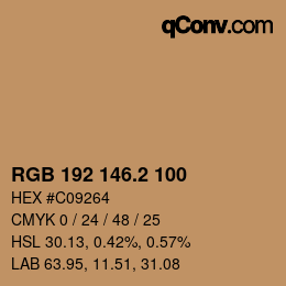 カラーコード: RGB 192 146.2 100 | qconv.com