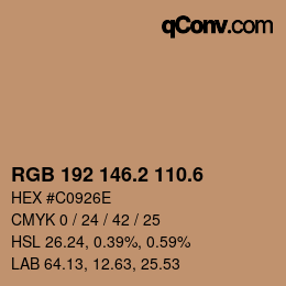 カラーコード: RGB 192 146.2 110.6 | qconv.com