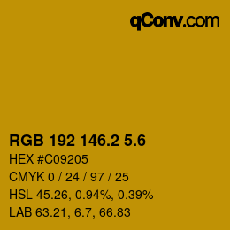 カラーコード: RGB 192 146.2 5.6 | qconv.com