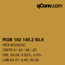 カラーコード: RGB 192 146.2 60.6 | qconv.com