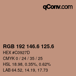カラーコード: RGB 192 146.6 125.6 | qconv.com