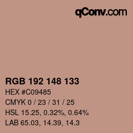 Code couleur: RGB 192 148 133 | qconv.com