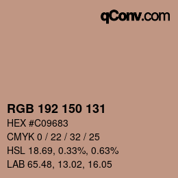 Code couleur: RGB 192 150 131 | qconv.com