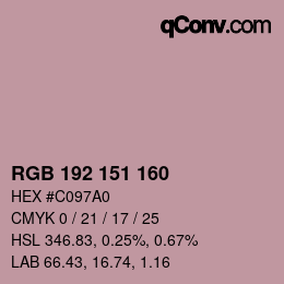 Color code: RGB 192 151 160 | qconv.com