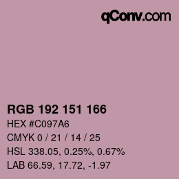 Color code: RGB 192 151 166 | qconv.com