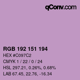 Color code: RGB 192 151 194 | qconv.com