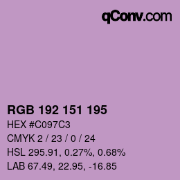 Color code: RGB 192 151 195 | qconv.com