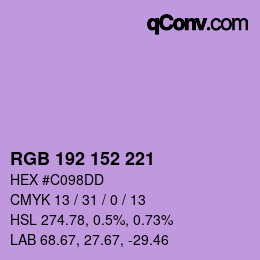 カラーコード: RGB 192 152 221 | qconv.com