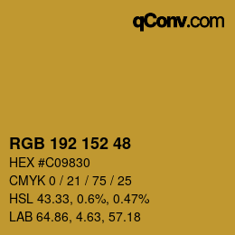 Color code: RGB 192 152 48 | qconv.com