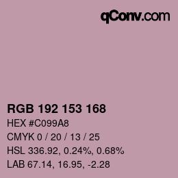 Color code: RGB 192 153 168 | qconv.com