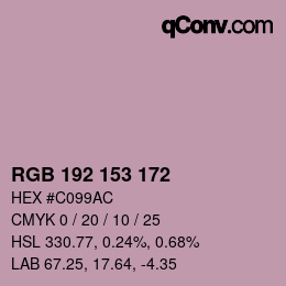 Color code: RGB 192 153 172 | qconv.com