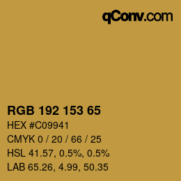 カラーコード: RGB 192 153 65 | qconv.com