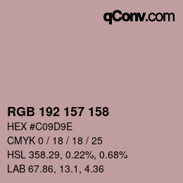 Color code: RGB 192 157 158 | qconv.com
