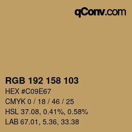 Color code: RGB 192 158 103 | qconv.com