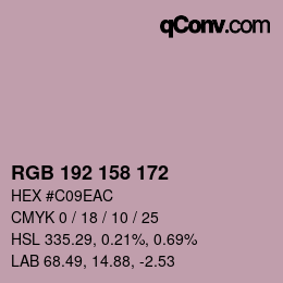Color code: RGB 192 158 172 | qconv.com