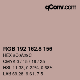 Color code: RGB 192 162.8 156 | qconv.com