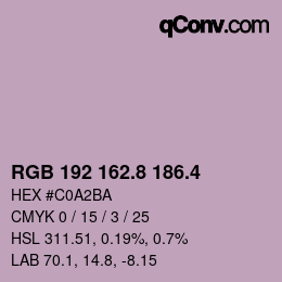 カラーコード: RGB 192 162.8 186.4 | qconv.com