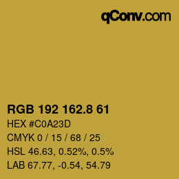 カラーコード: RGB 192 162.8 61 | qconv.com