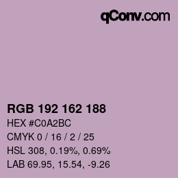 カラーコード: RGB 192 162 188 | qconv.com
