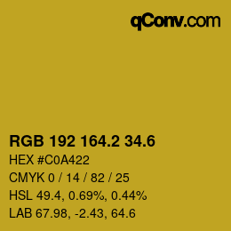 カラーコード: RGB 192 164.2 34.6 | qconv.com