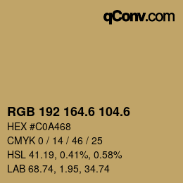 カラーコード: RGB 192 164.6 104.6 | qconv.com