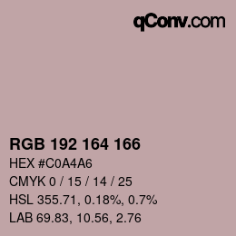 Color code: RGB 192 164 166 | qconv.com