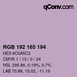 Color code: RGB 192 165 194 | qconv.com