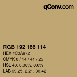 Farbcode: RGB 192 166 114 | qconv.com