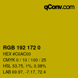 カラーコード: RGB 192 172 0 | qconv.com