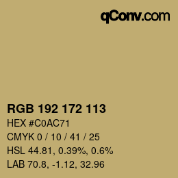 Color code: RGB 192 172 113 | qconv.com