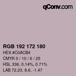 Color code: RGB 192 172 180 | qconv.com