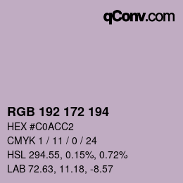 Color code: RGB 192 172 194 | qconv.com