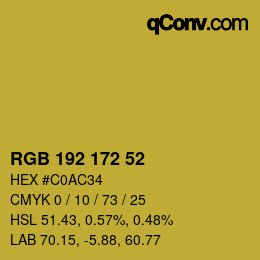 カラーコード: RGB 192 172 52 | qconv.com