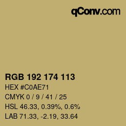 カラーコード: RGB 192 174 113 | qconv.com