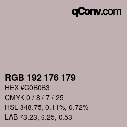 Code couleur: RGB 192 176 179 | qconv.com