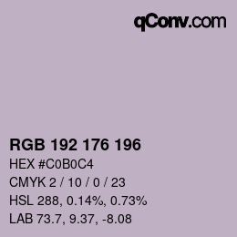 Color code: RGB 192 176 196 | qconv.com