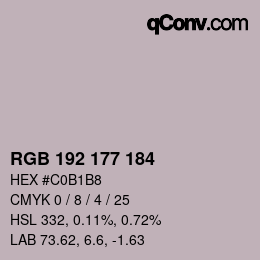 Código de color: RGB 192 177 184 | qconv.com